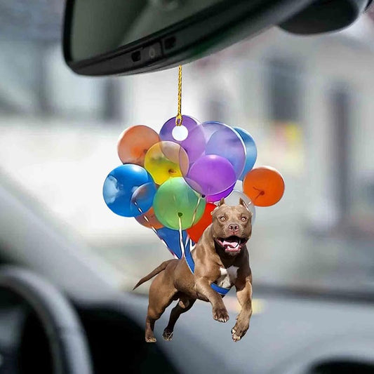 Pitbull Fly With Bubbles Car Hanging Ornament BC064