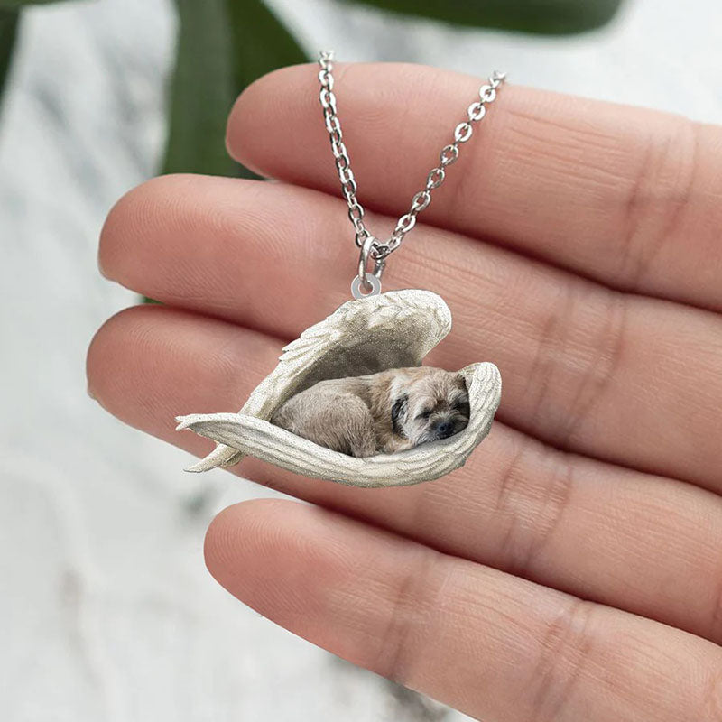 Border Terrier Sleeping Angel Stainless Steel Necklace SN123