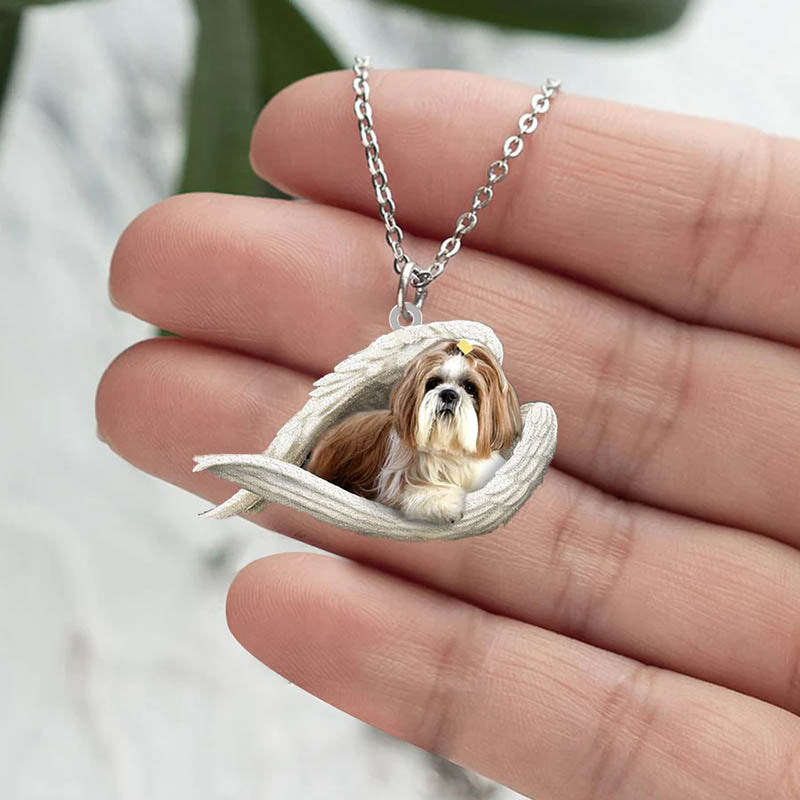 Shih Tzu Sleeping Angel Stainless Steel Necklace SN126