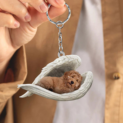 Sleeping Angel Acrylic Keychain Labradoodle SA081