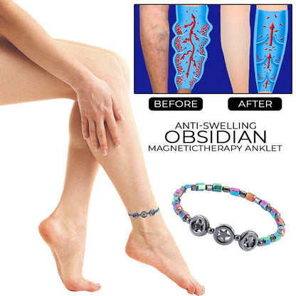 Anti Swelling Obsidian Magnetic Therapy Anklet