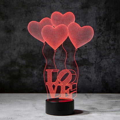 Love Balloons 3D Illusion Lamp