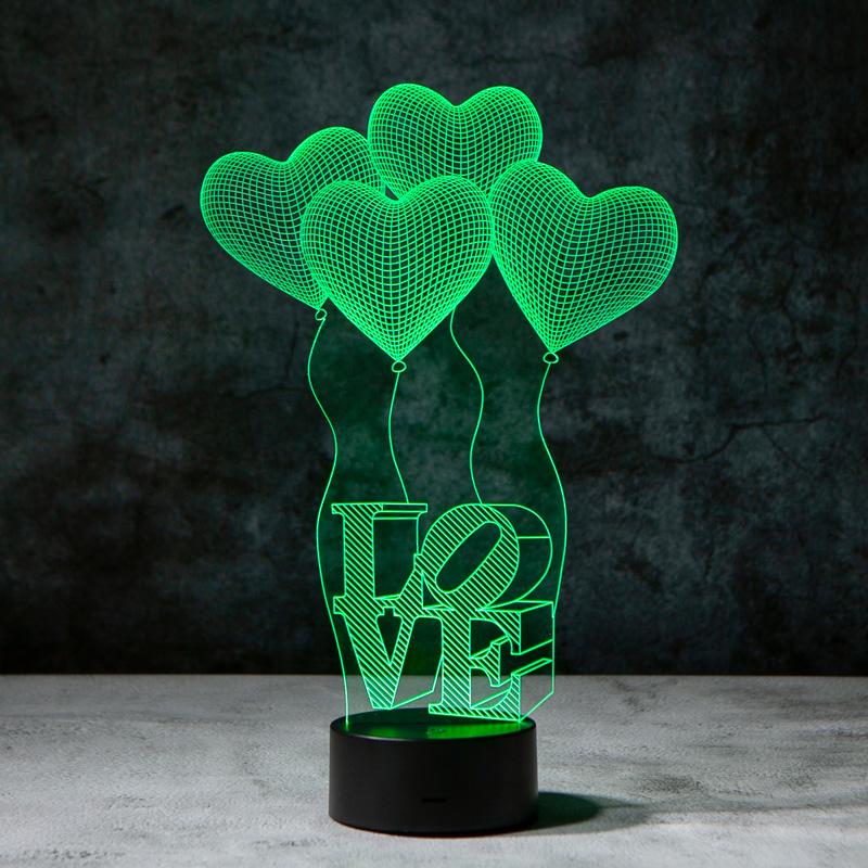 Love Balloons 3D Illusion Lamp