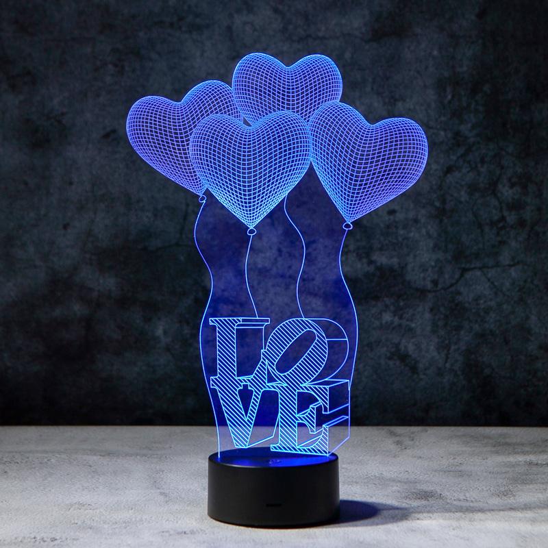 Love Balloons 3D Illusion Lamp