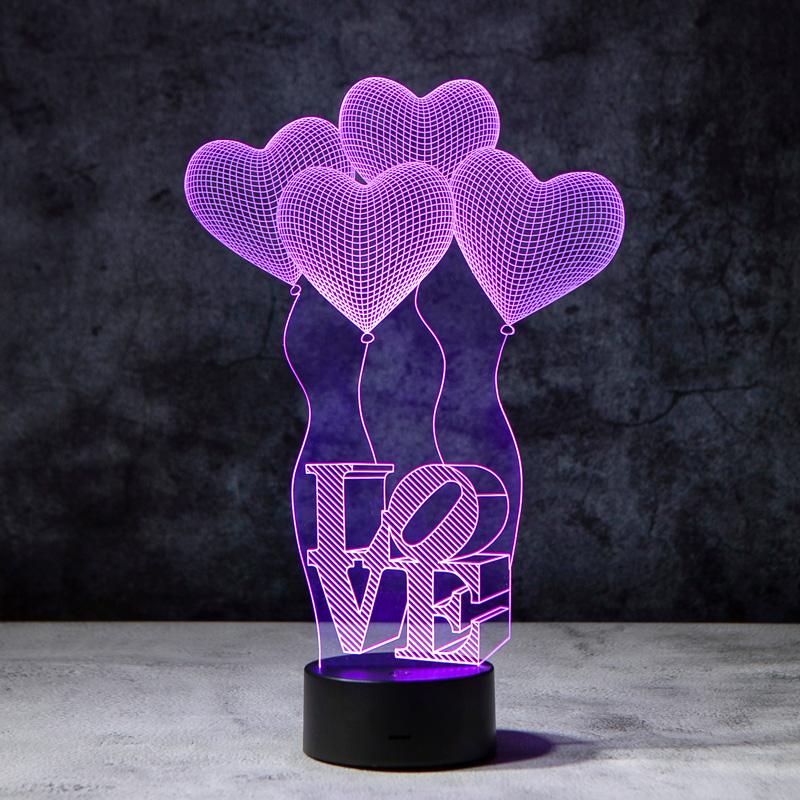 Love Balloons 3D Illusion Lamp