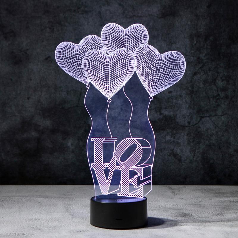 Love Balloons 3D Illusion Lamp