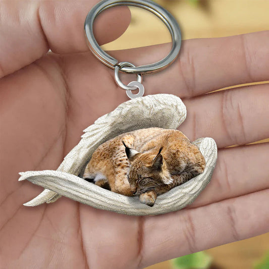 Sleeping Angel Acrylic Keychain Lynx Cat SA116