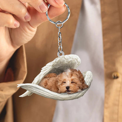 Sleeping Angel Acrylic Keychain Maltipoo SA107