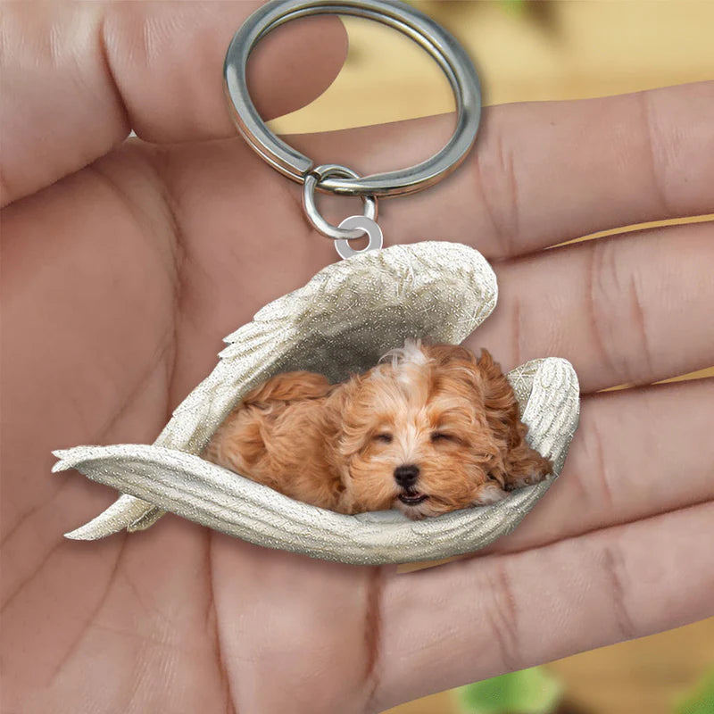 Sleeping Angel Acrylic Keychain Maltipoo SA107