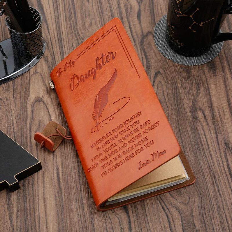 Enjoy The Ride - Engraved Leather Journal Notebook