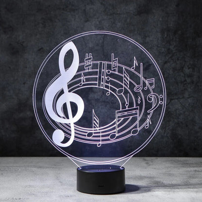 Musical Notes 3D Illusion Lamp