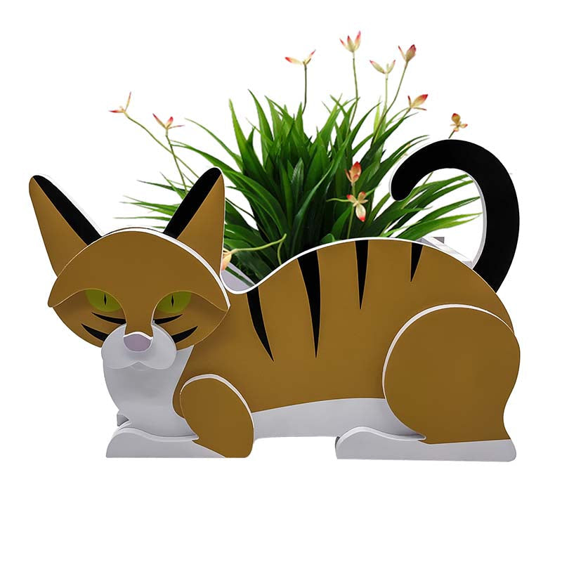 Orange And White Cat Planter AP072