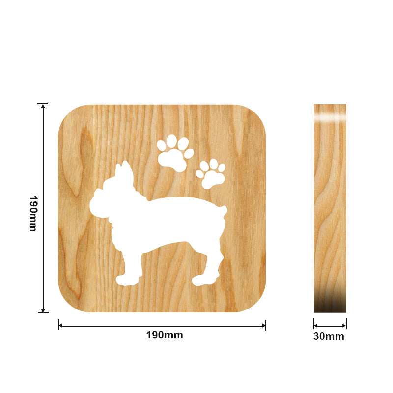 Dog Paw Wooden Decorative Light