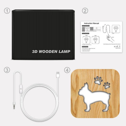 Dog Paw Wooden Decorative Light