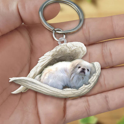 Sleeping Angel Acrylic Keychain Pekingese SA054