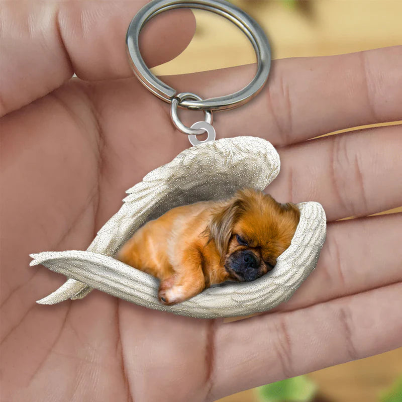 Sleeping Angel Acrylic Keychain Pekingese SA055