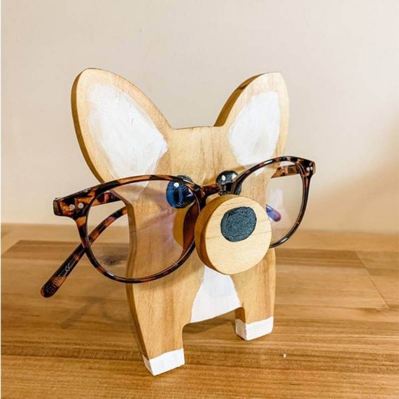 Handmade Glasses Stand Corgi