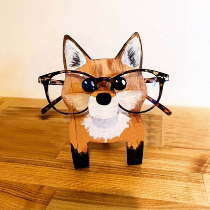 Handmade Glasses Stand Red Fox