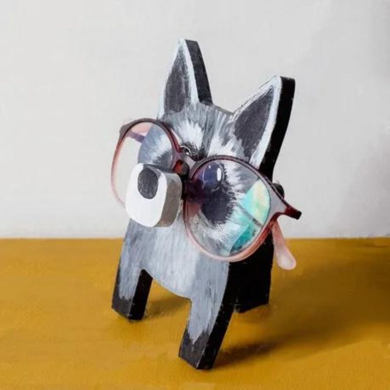 Handmade Glasses Stand Raccoon