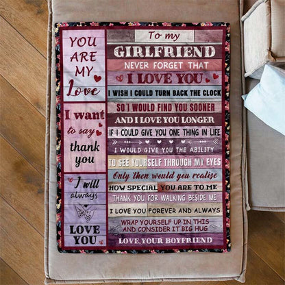 To My Girlfriend - From Boyfriend - B200 - Premium Blanket