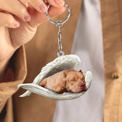 Sleeping Angel Acrylic Keychain Pit Bull SA061