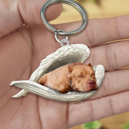 Sleeping Angel Acrylic Keychain Pit Bull SA061