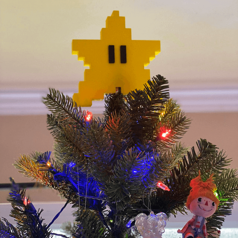 Pixel Star Christmas Tree Topper