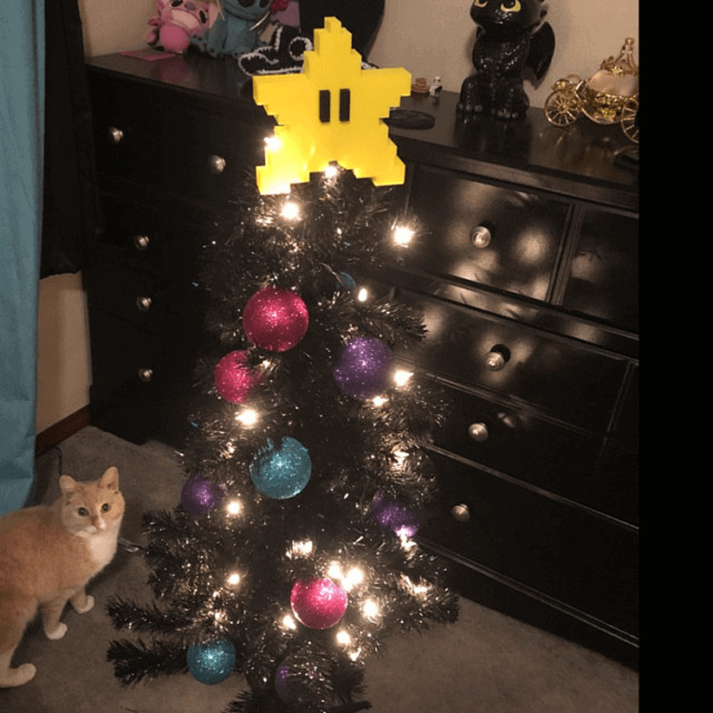 Pixel Star Christmas Tree Topper