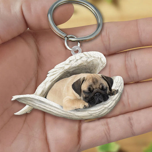 Sleeping Angel Acrylic Keychain Pug SA016