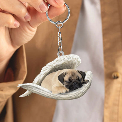 Sleeping Angel Acrylic Keychain Pug SA016