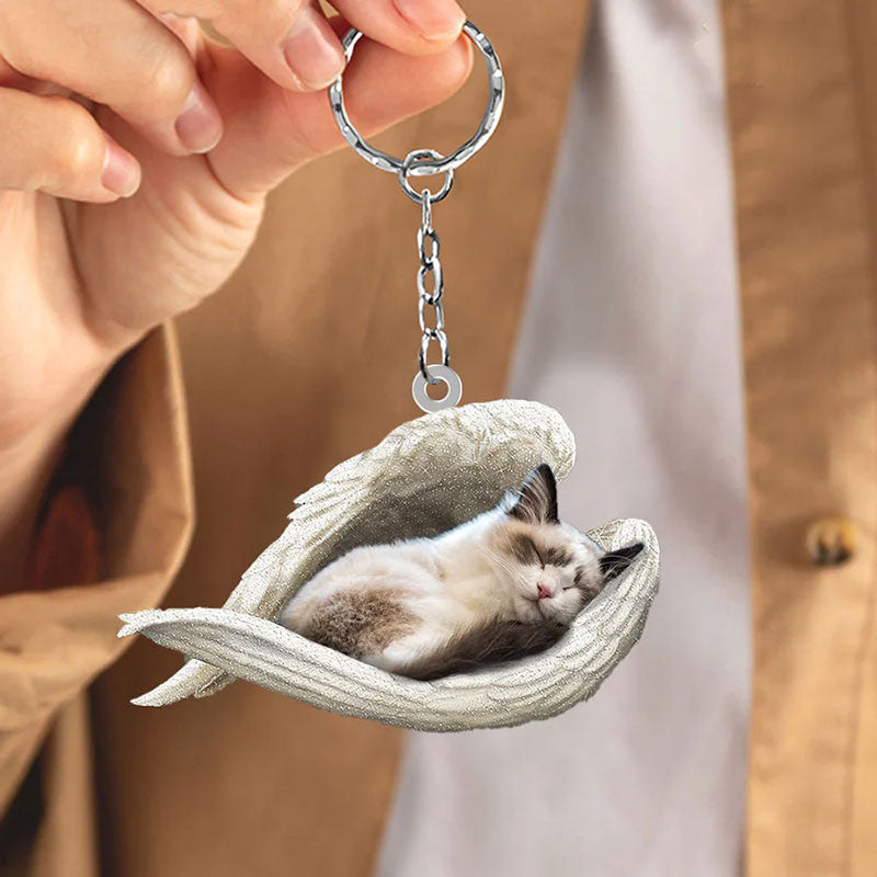 Sleeping Angel Acrylic Keychain Ragdoll Cat SA026