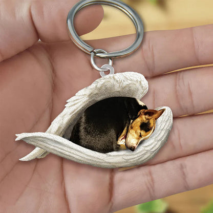 Sleeping Angel Acrylic Keychain Rat Terrier SA087