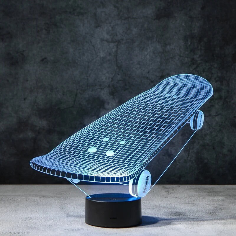 Skateboard 3D Illusion Lamp