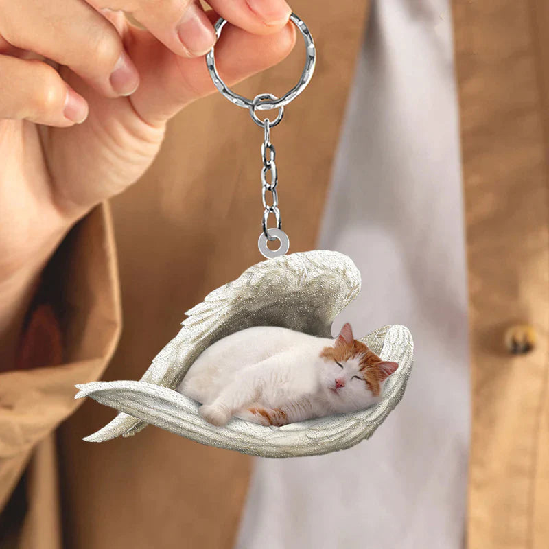 Sleeping Angel Acrylic Keychain Turkish Van Cat SA128