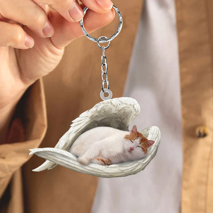 Sleeping Angel Acrylic Keychain Turkish Van Cat SA128