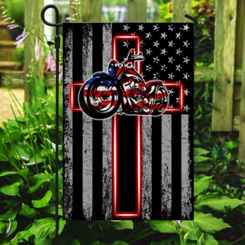 Motorbike Flag Jesus Motorcycle American Flag