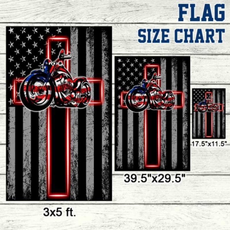 Motorbike Flag Jesus Motorcycle American Flag