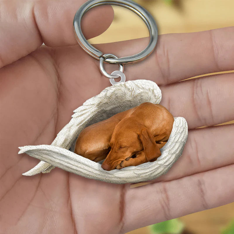 Sleeping Angel Acrylic Keychain Vizsla SA072