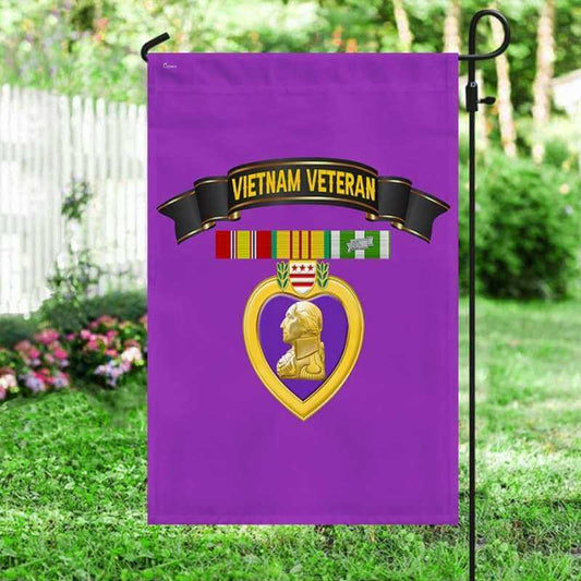 Purple Heart Flag Vietnam Veteran National Purple Heart Day Flag