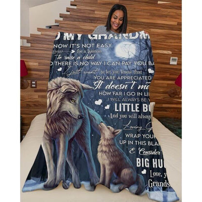 To My Grandma - From Grandson  - A371 - Premium Blanket