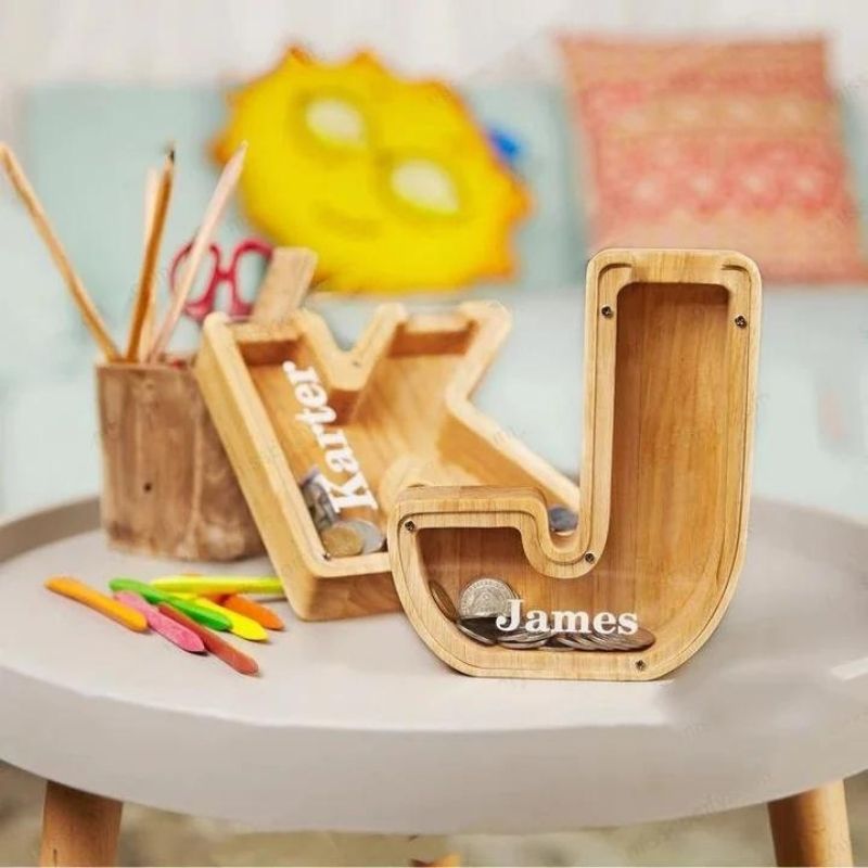 Personalized Wooden Letter Piggy Bank 🔥Buy 2 Free Shipping🔥