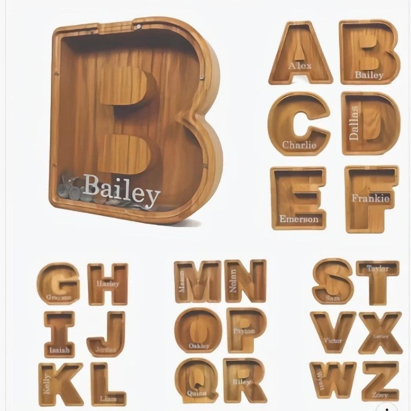 Personalized Wooden Letter Piggy Bank 🔥Buy 2 Free Shipping🔥