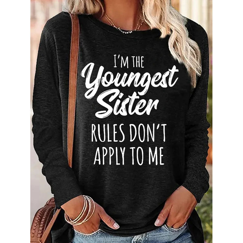 Women's Funny Sister Gift Casual Long Sleeve Top