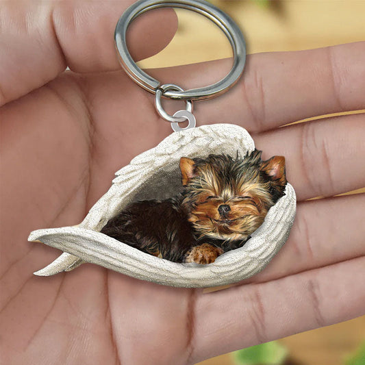 Sleeping Angel Acrylic Keychain Yorkshire Terrier SA017