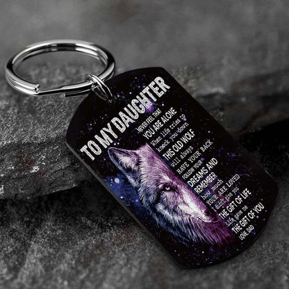 Dad To Daughter - Life Gave Me The Gift Of You - Wolf Multi Colors Personalized Keychain - A885