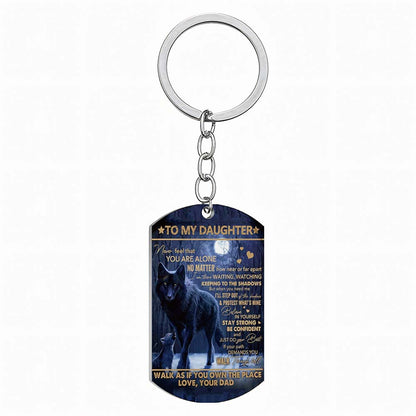 Never Feel That You Are Alone - Wolf Multi Colors Personalized Keychain - A884