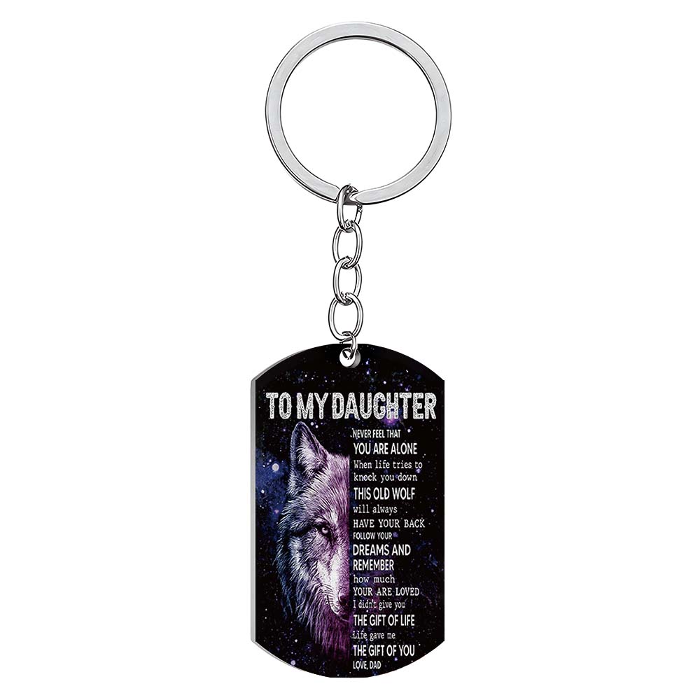 Life Gave Me The Gift Of You - Wolf Multi Colors Personalized Keychain - A885