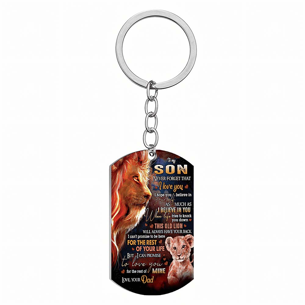 Never Forget That I Love You - Lion Multi Colors Personalized Keychain - A883