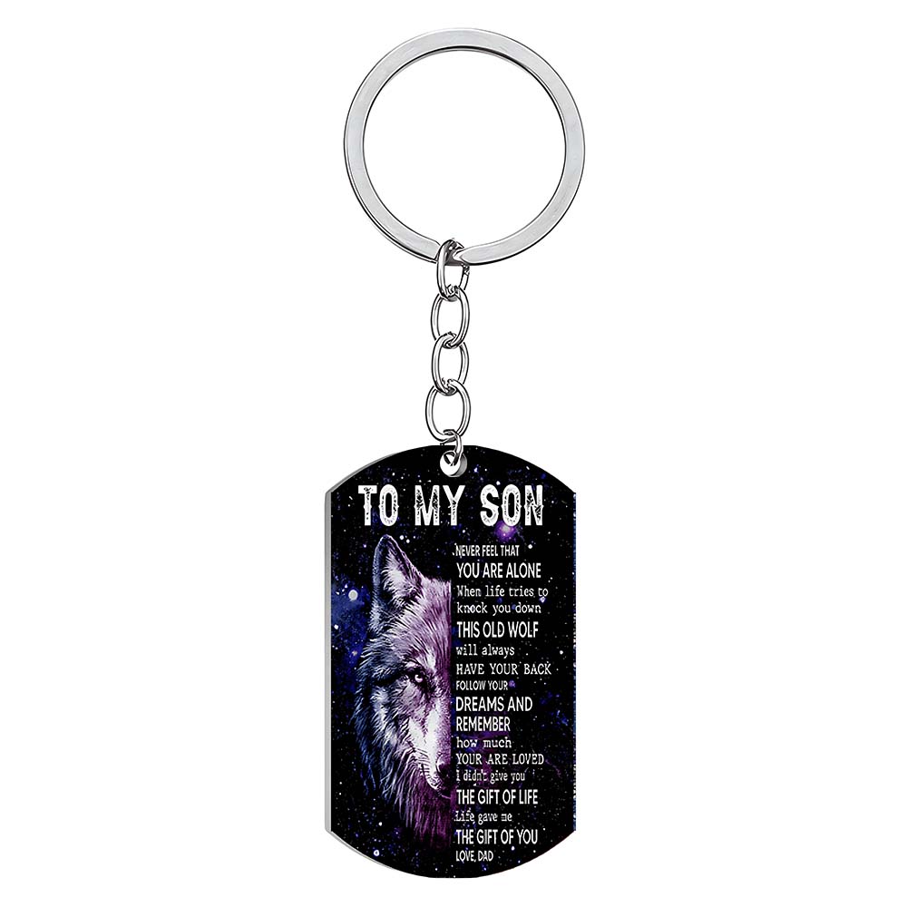 Life Gave Me The Gift Of You - Wolf Multi Colors Personalized Keychain - A885