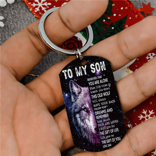 Life Gave Me The Gift Of You - Wolf Multi Colors Personalized Keychain - A885